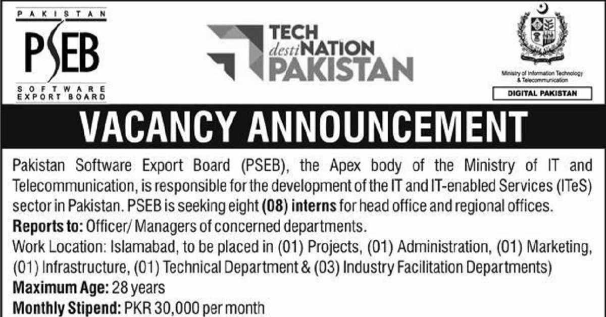 Pakistan Software Export Board Pseb Internships Jobzsearcher