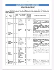 Military Engineering Services Situation Vacant Jobs 2023
