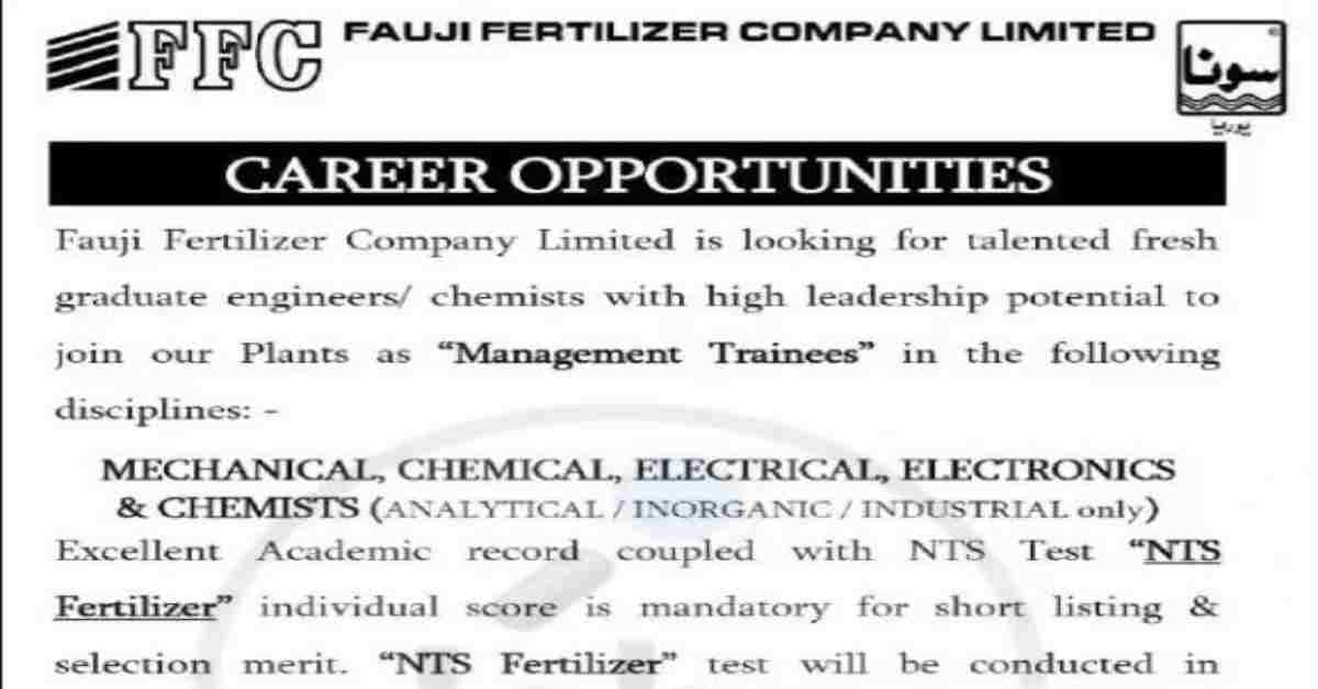 Social Image Fauji Fertilizer Company Limited Career Opportunities 2023