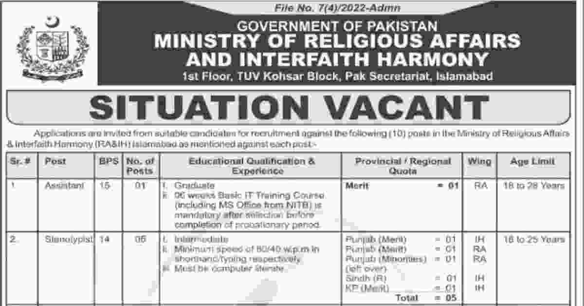 Social Image Ministry Of Religious Affairs And Interfaith Harmony Jobs 2023