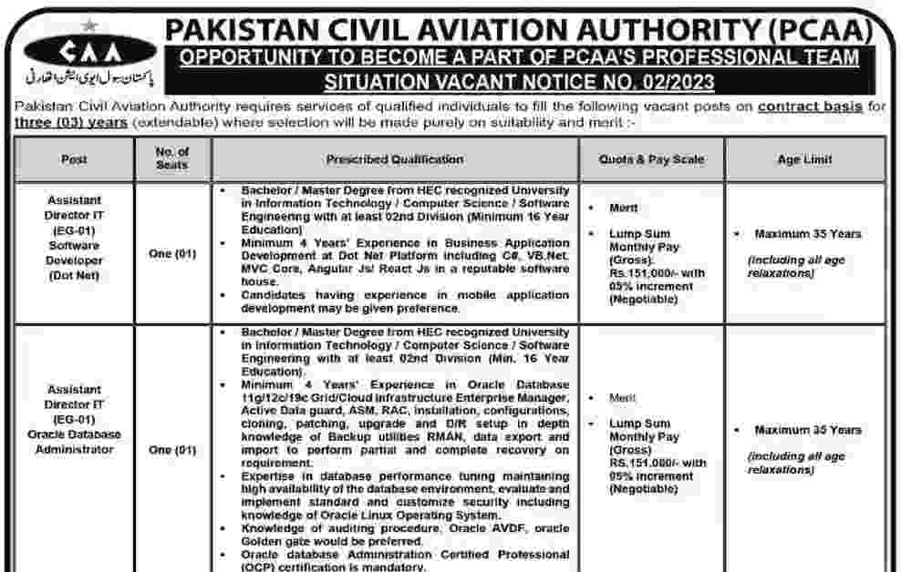 Social Image Pakistan Civil Aviation Authority Situation Vacant 2023