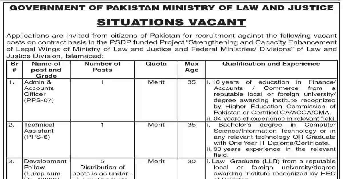 Social Image Ministry of Law and Justice MOLAW Jobs 2023