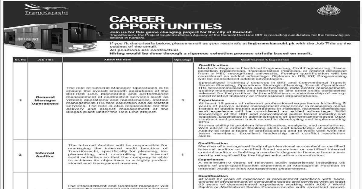 Social Image TransKarachi Latest Jobs in Pakistan 2023 Apply Now