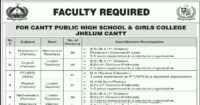 Social Image Cantt Public High School & Girls College Jhelum Cantt Teaching Jobs