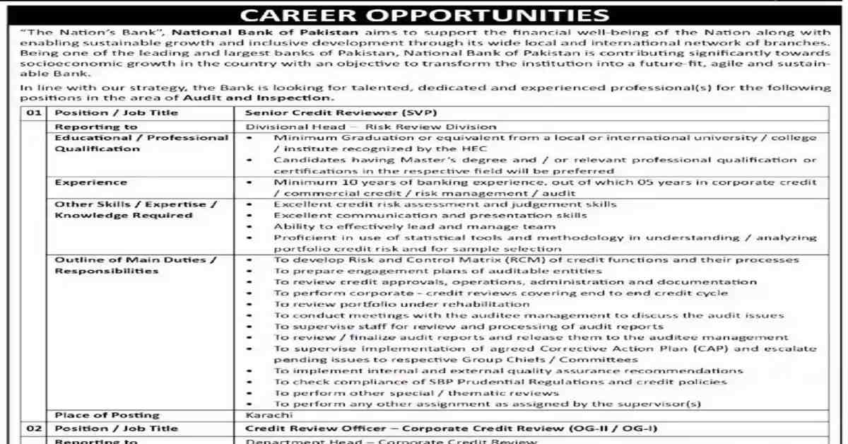 Social Image National Bank of Pakistan Jobs 2023