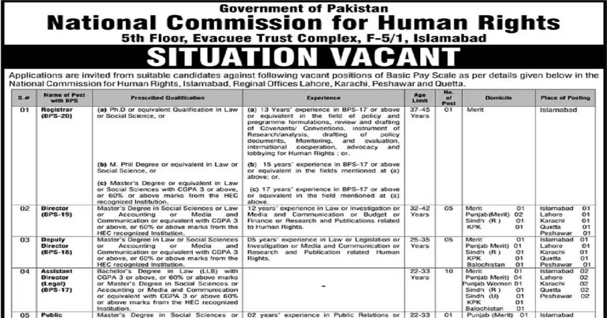 Social Image National Commission for Human Rights Jobs 2023 Apply Now
