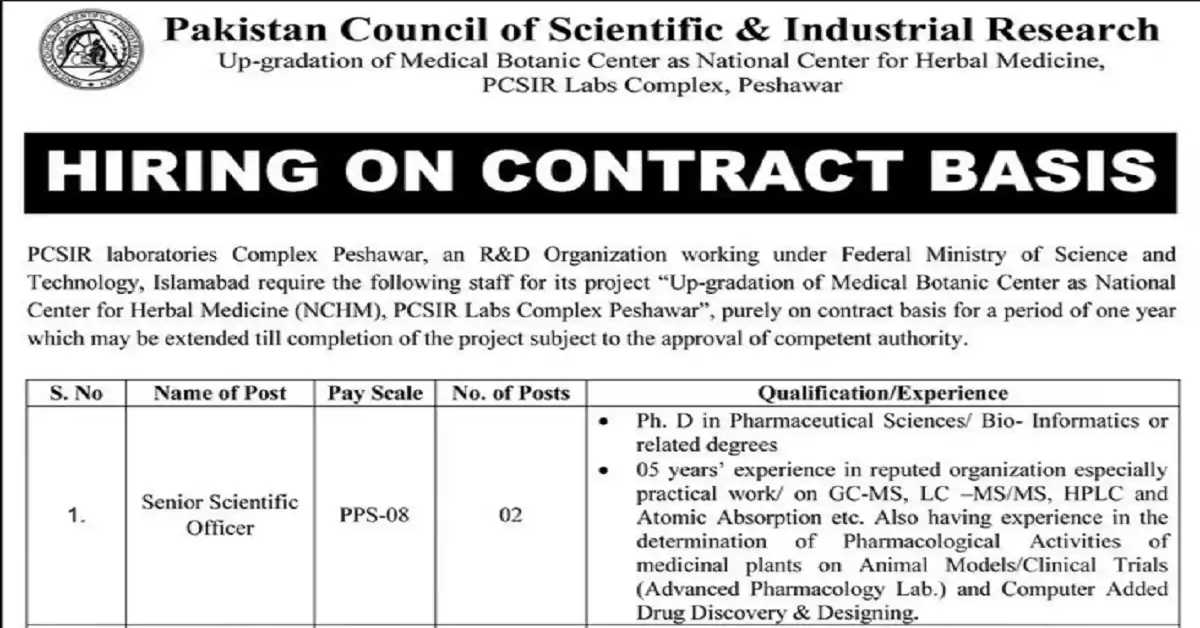 Social Image Pakistan Council of Scientific and Industrial Research Latest Jobs April 2023
