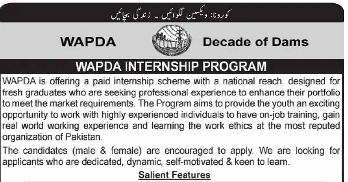 Social Image WAPDA Internship Program 2023 for Fresh Graduates Apply Now