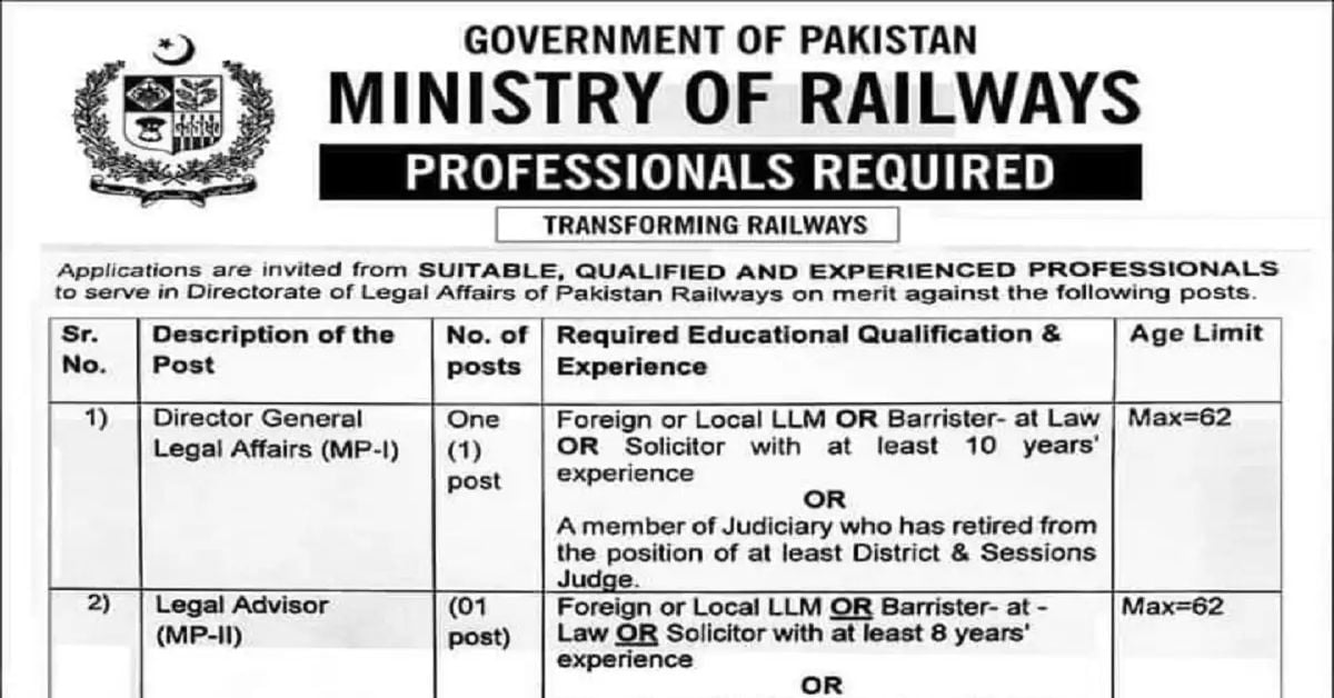 Social Image Ministry of Railway Jobs 2023 Apply Now