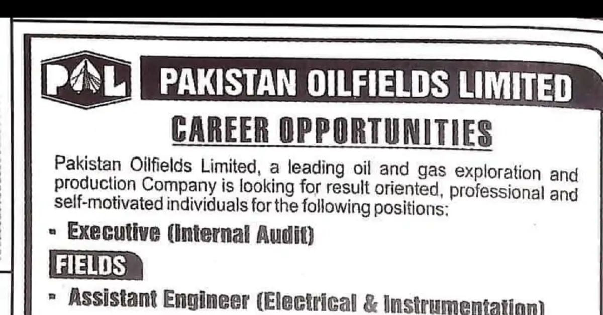 Social Image Pakistan Oilfields Limited POL Latest Jobs May 2023 Apply Now
