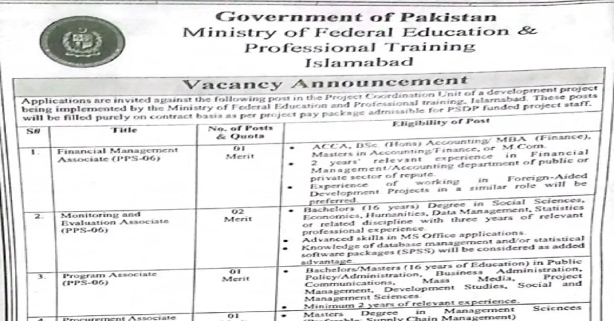 Social Image Ministry of Federal Education and Professional Training Job Vacancies 2023