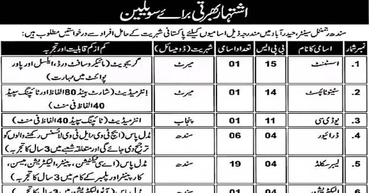 Social Image Sindh Regimental Centre Hyderabad Pak Army Jobs 2023 Apply Now