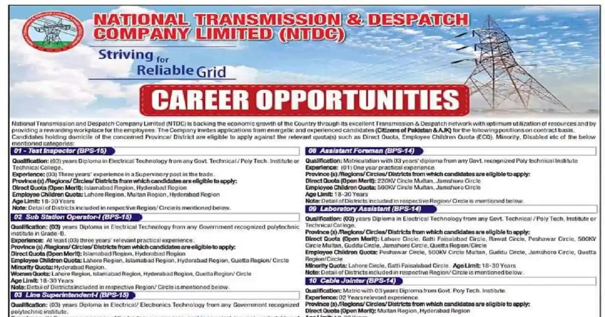 Social Image NTDC Jobs July 2023 Apply Now