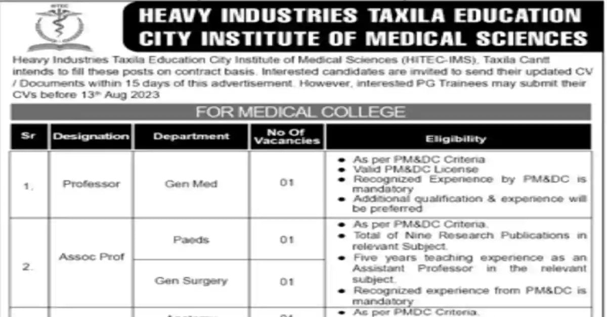 Social Image Heavy Industries Taxila Jobs 2023 Apply Now
