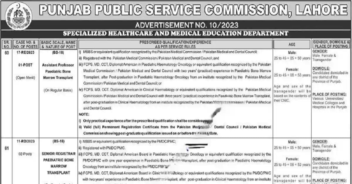 Social Image PPSC Jobs Ad No 10 2023 Apply Now