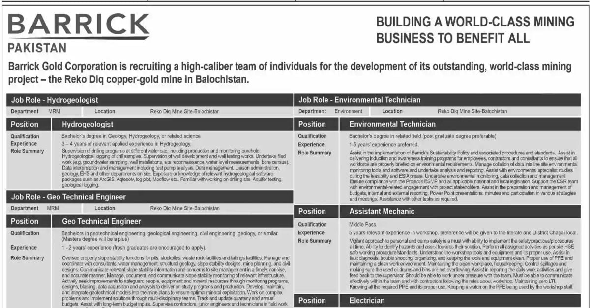 Social Image BARRICK Jobs 2023 Apply Now