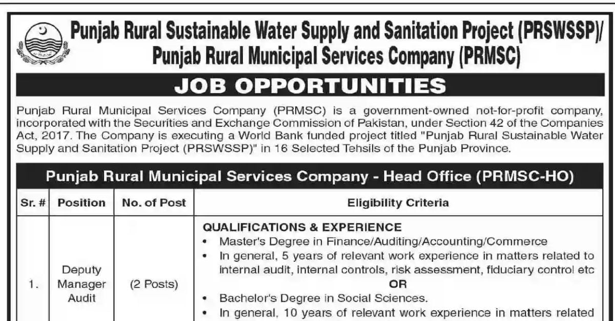 Social Image PRMSC Jobs September 2023 Apply Now