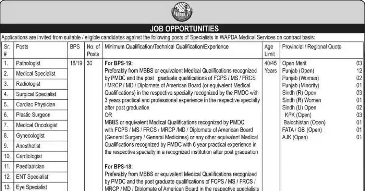 Social Image WAPDA Medical Services Jobs 2023 Apply Now