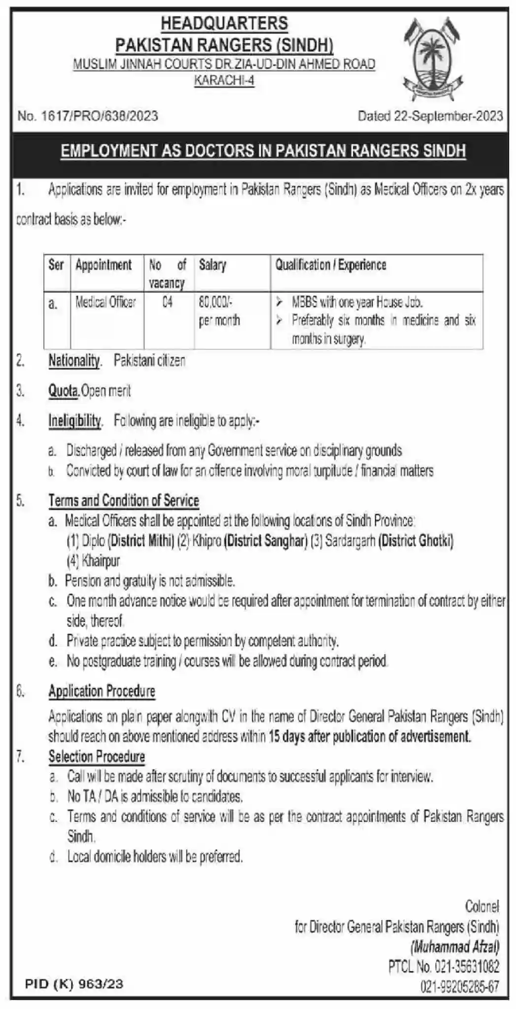 Pakistan Rangers Sindh Jobs September 2023 Apply Now Pakistan Rangers Sindh Jobs September 2023 Apply Now