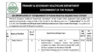Social Image Primary and Secondary Healthcare Department Jobs October 2023 Apply Now