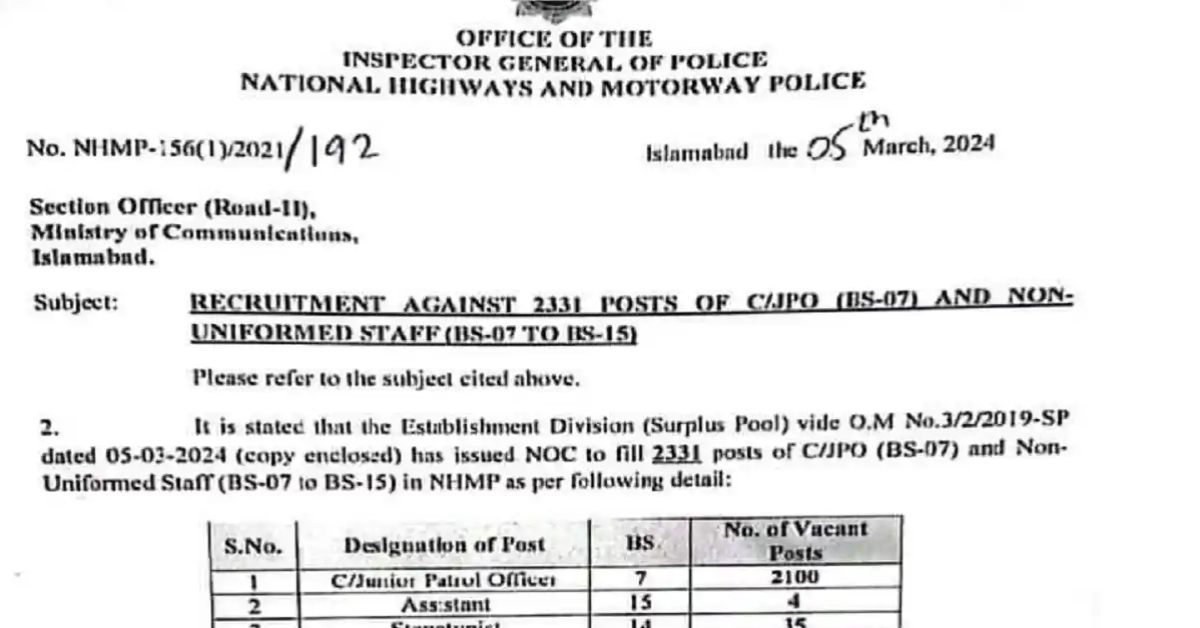 Motorway Police Jobs 2024