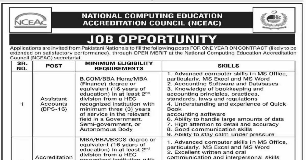 NCEAC Jobs 2024