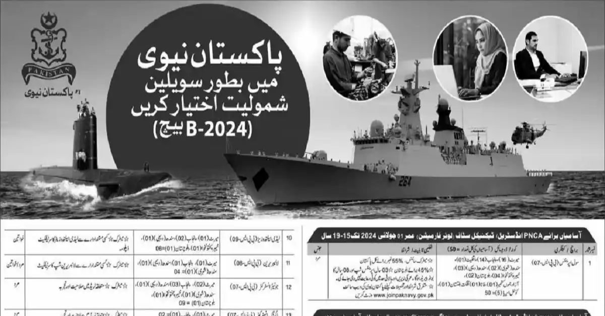 Join Pak Navy New Civilian Jobs 2024 Batch B Apply Now - Jobzsearcher