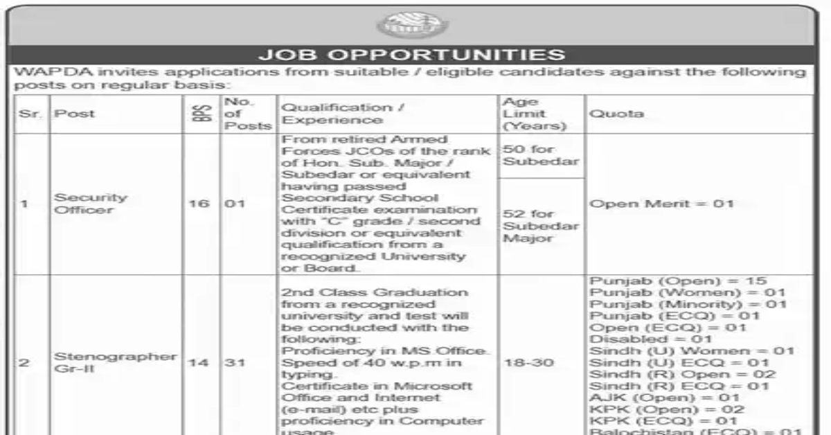 WAPDA Jobs 2024
