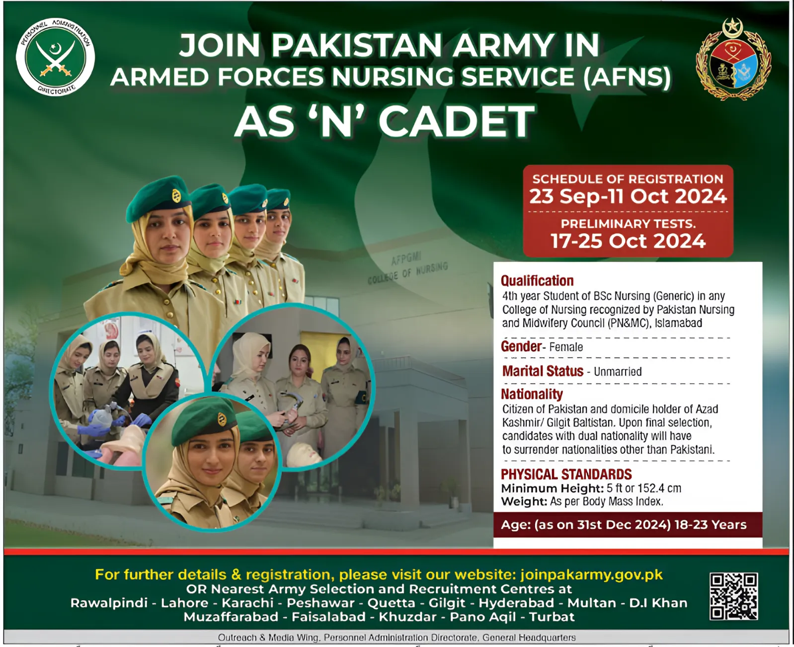 Join Pak Army In AFNS Nursing Cadet 2024 Apply Now Join Pak Army In AFNS Nursing Cadet 2024 Apply Now