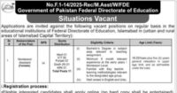 FDE Montessori Assistant Female Jobs 2025