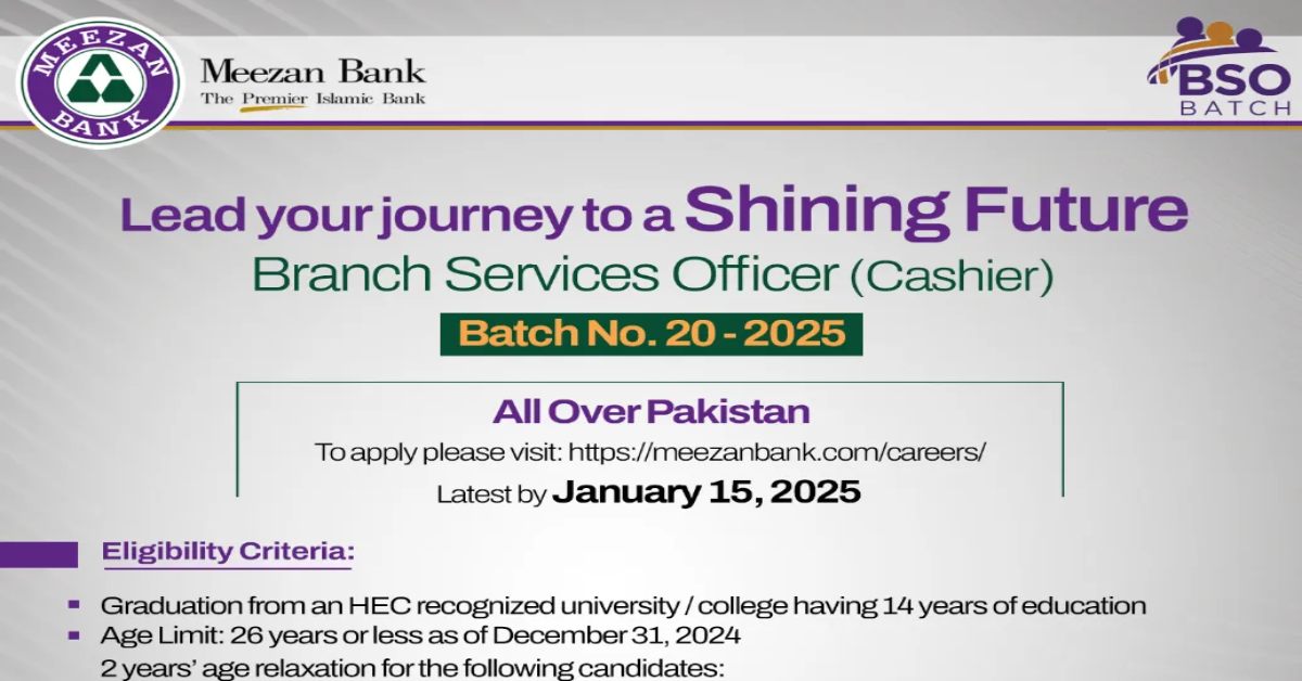 Meezan Bank Jobs 2025 for Fresh Graduates
