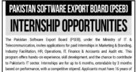 Pakistan Software Export Board Internship for Fresh Graduates
