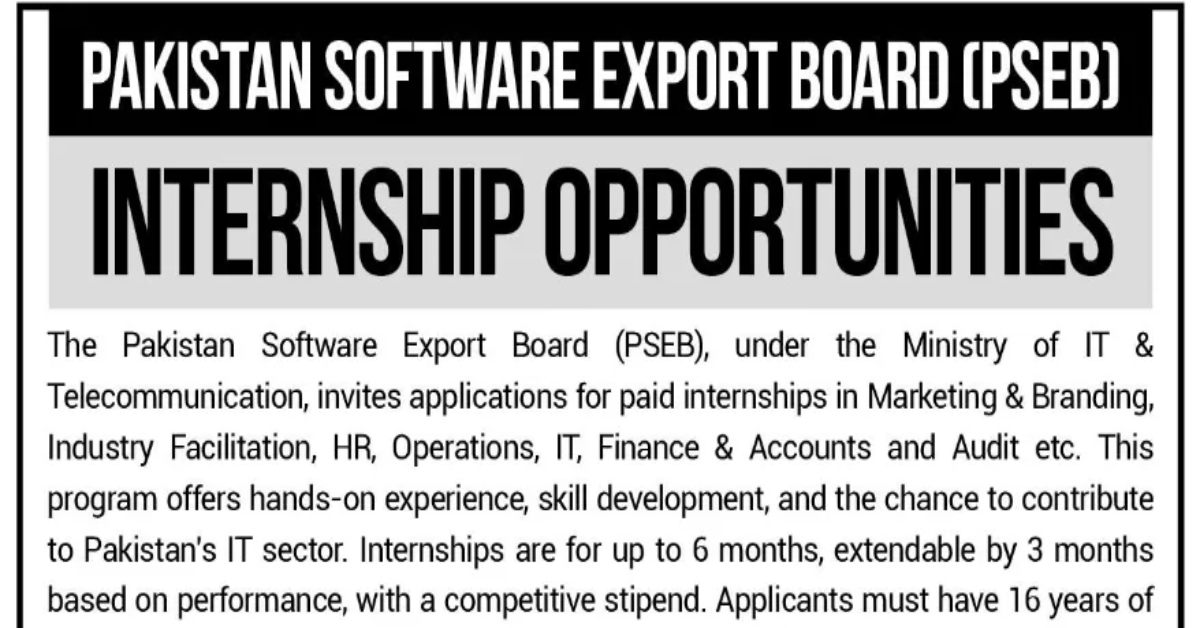 Pakistan Software Export Board Internship for Fresh Graduates