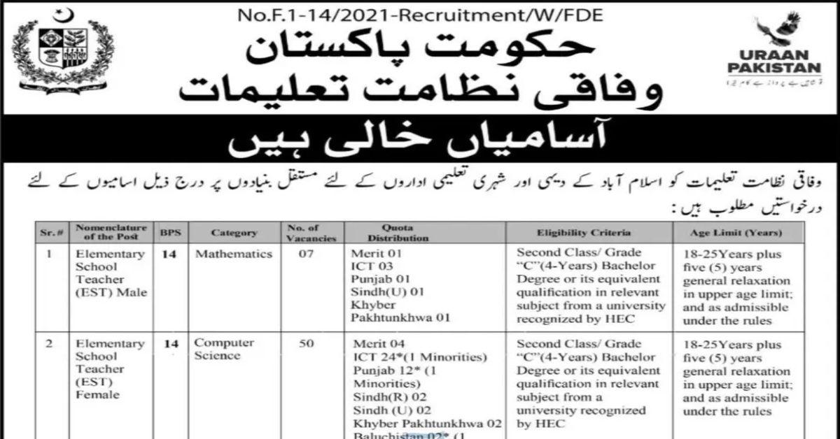 FDE School Teacher Jobs 57 Vacancies 2025