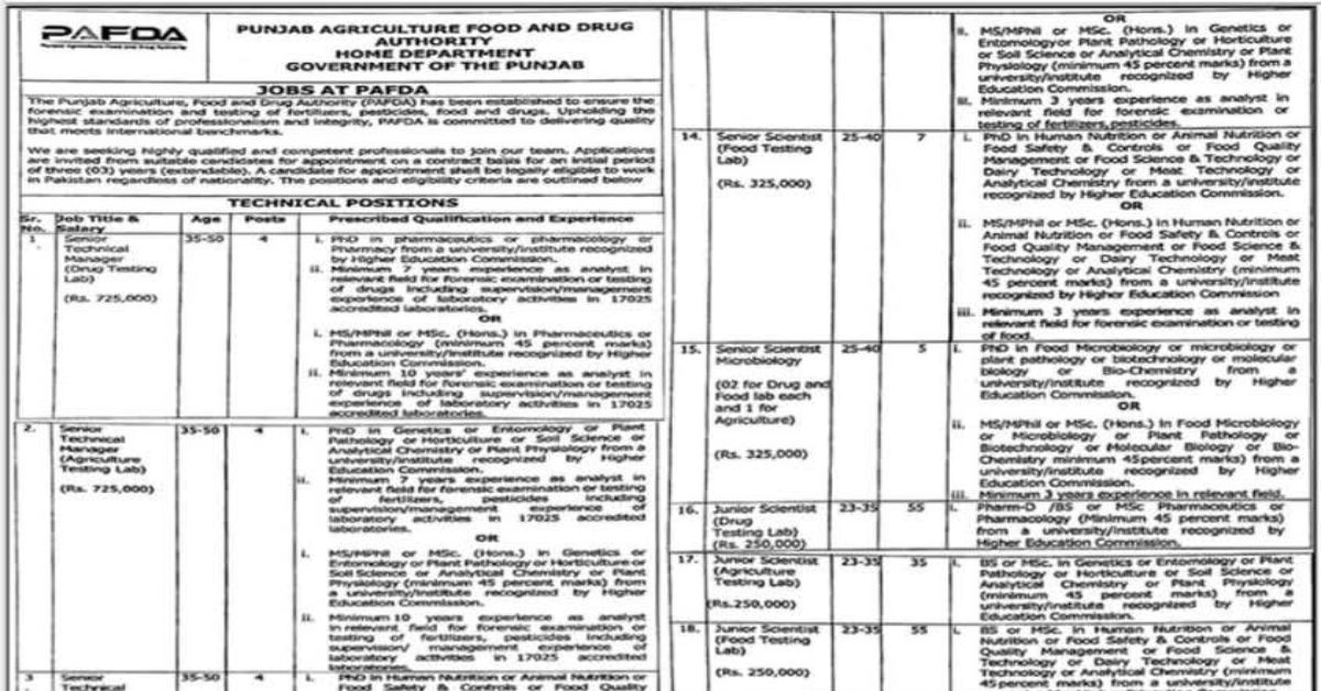 PAFDA Latest Jobs 2025 Apply Now