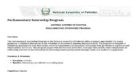 National Assembly of Pakistan Parliamentary Internship Program 2025