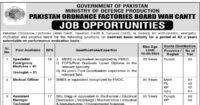 Pakistan Ordnance Factories Board New Jobs 2025d
