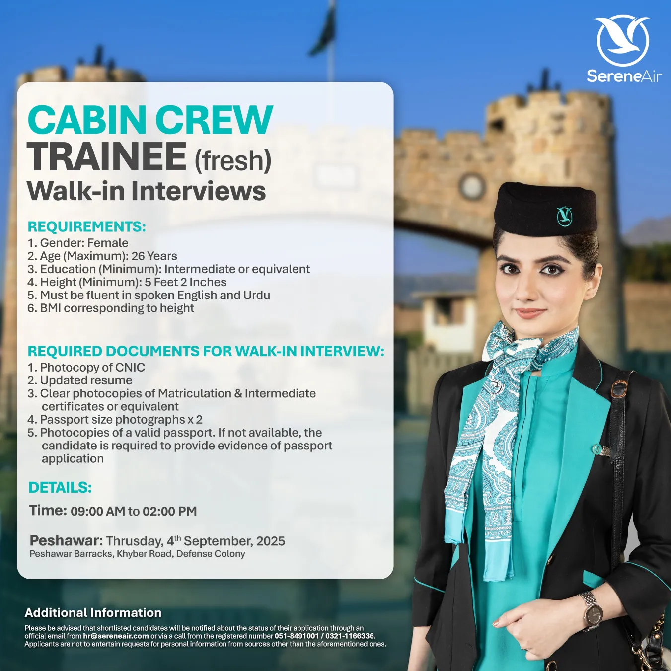 Serene Air Cabin Crew Trainee (Fresh) Jobs 2025 Apply Now Serene Air Cabin Crew Trainee (Fresh) Jobs 2025 Apply Now